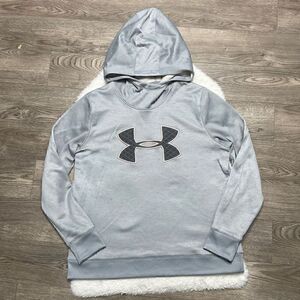 Under Armour Hoodie Womens Large Loose Fit Gray Sweater Cold Gear Long Sleeve